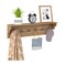 Wall Mounted Coat Rack with Shelf, 6 Hooks & Top Storage Engineered Wood